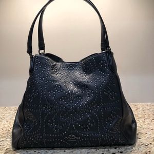 Coach black studded Eddie bag